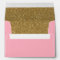 Pink and Gold Glitter Lined Envelope