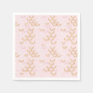 Pink and Gold Glitter Mermaid Scales Pattern Napkin