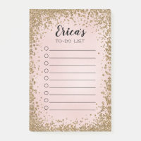 Pink and Gold Glitter Personal To-do Checklist