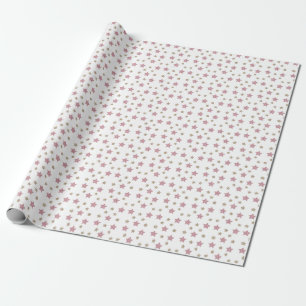 Pink and Gold Glitter Star Wrapping Paper
