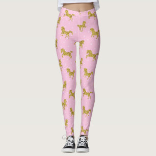 Pink and Gold Glitter Unicorn  Leggings