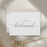Pink and Gold Heart Bridesmaid Proposal Invitation