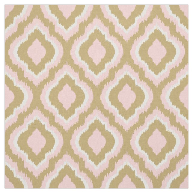 Pink and Gold Ikat Moroccan Fabric (Swatch)