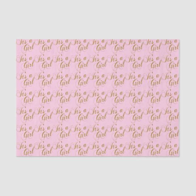 Pink and Gold It's a Girl | Baby Tissue Paper (Front)