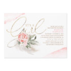 Pink and Gold Its A Girl Floral Boho Baby Shower