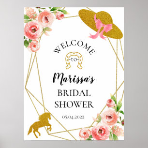 Pink and Gold Kentucky Derby Welcome sign