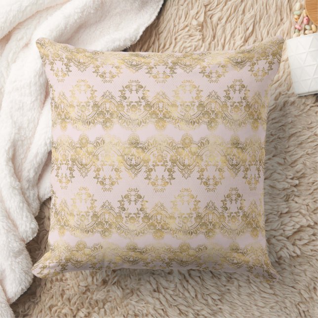 Pink and Gold Lace Cushion (Blanket)