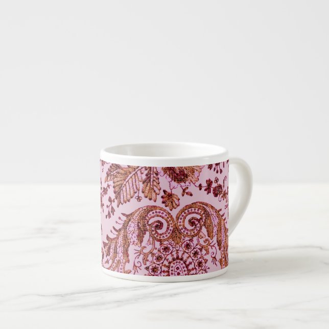 Pink And Gold Lace Espresso Cup (Front Right)