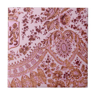 Pink And Gold Lace Tile