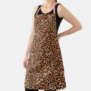 Pink and Gold Leopard Series Design 13 Apron
