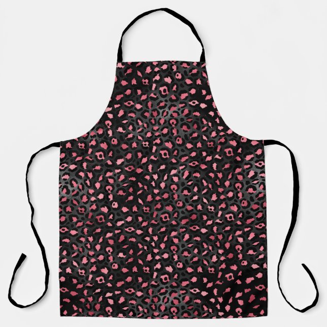 Pink and Gold Leopard Series Design 14  Apron (Front)