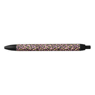 Pink and Gold Leopard Series Design 15 Black Ink Pen