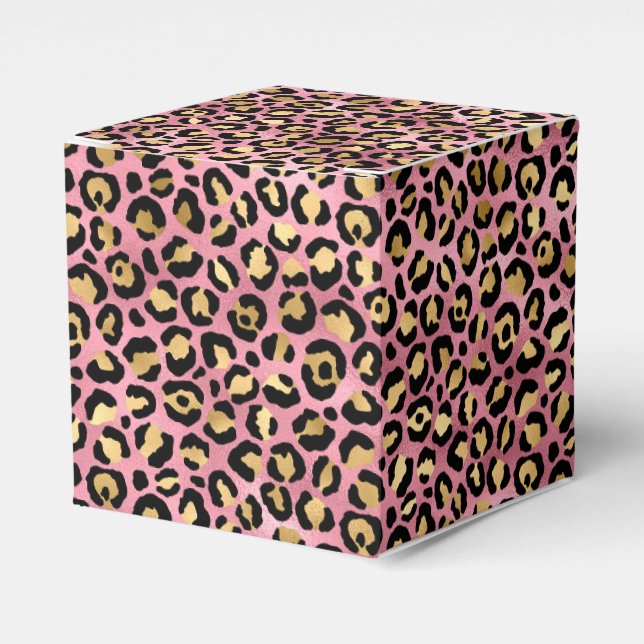 Pink and Gold Leopard Series Design 15 Favour Box (Front Side)