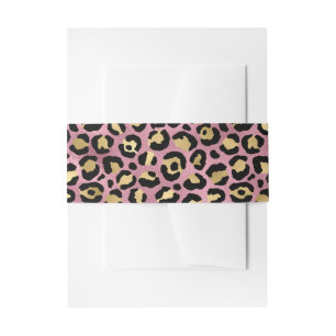 Pink and Gold Leopard Series Design 15 Invitation Belly Band