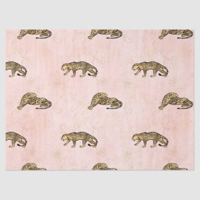 Pink and Gold Leopard Series Design 18 Tissue Paper (Front)