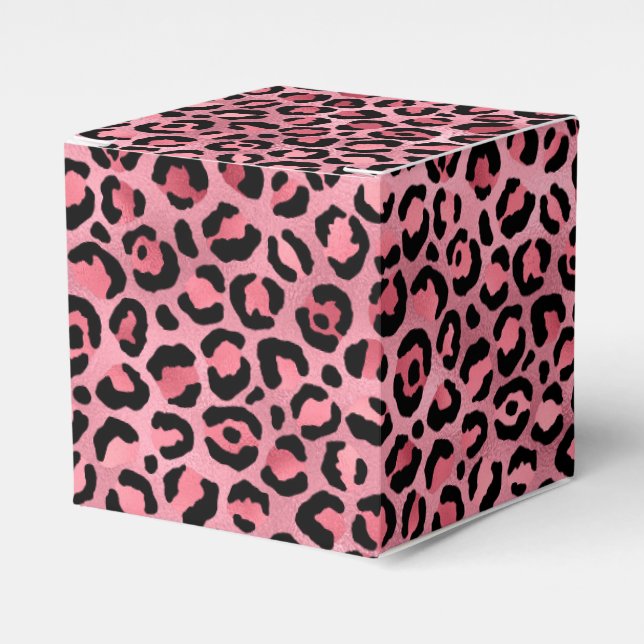 Pink and Gold Leopard Series Design 2  Favour Box (Front Side)