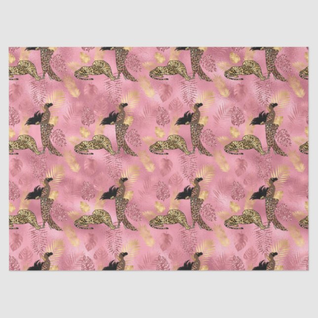 Pink and Gold Leopard Series Design 7 Tissue Paper (Front)
