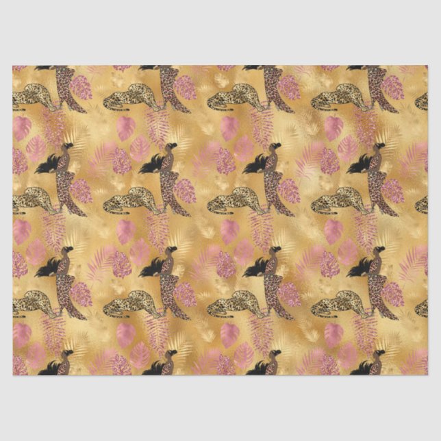 Pink and Gold Leopard Series Design 8 Tissue Paper (Front)