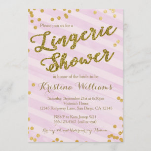 Pink and Gold Lingerie Bridal Shower Invitation