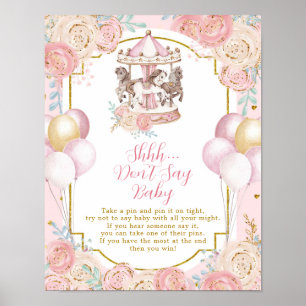Pink and Gold Magical Carousel Don't Say Baby Poster