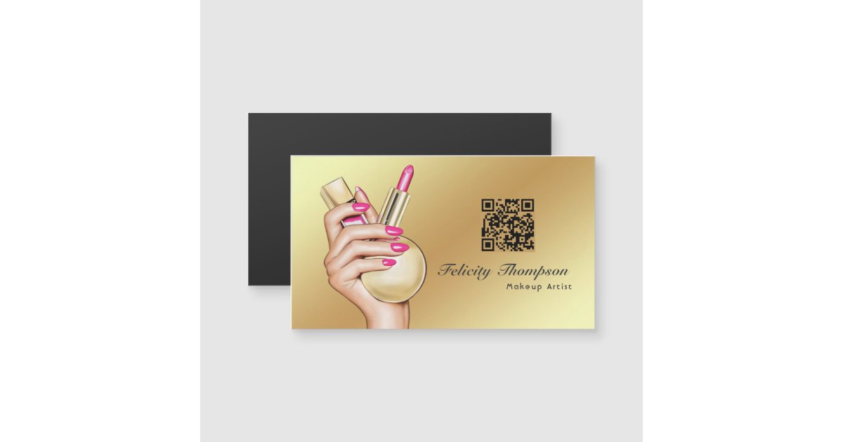 Pink and Gold Makeup Artist QR Code Zazzle