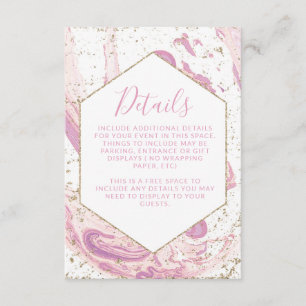 Pink and Gold Marble Details Enclosure Card