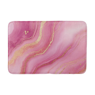 Pink and Gold Marble Elegant Bath Mat