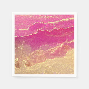 Pink and Gold Marble Elegant Napkin