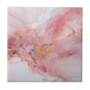 Pink and Gold Marble Elegant Tile