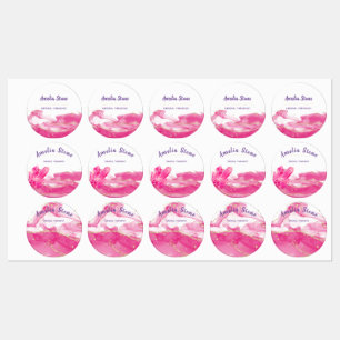 Pink and Gold Marble Labels