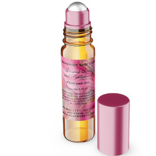 Pink and Gold Marble Perfume Roller Bottle Square Sticker