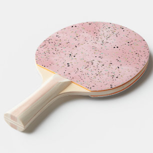 Pink and Gold Marble Terrazzo Ping Pong Paddle