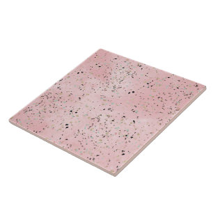 Pink and Gold Marble Terrazzo Tile