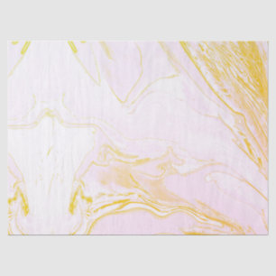Pink and Gold Marbled Tissue Paper