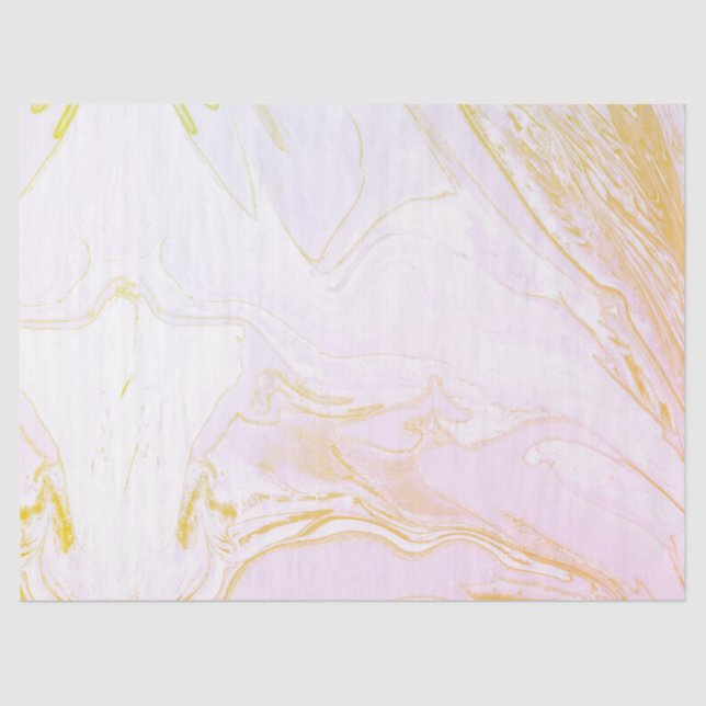 Pink and Gold Marbled Tissue Paper (Front)