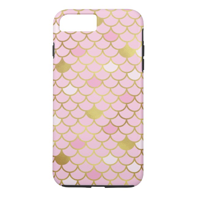 Pink and Gold Mermaid Scales Phone Case (Back)