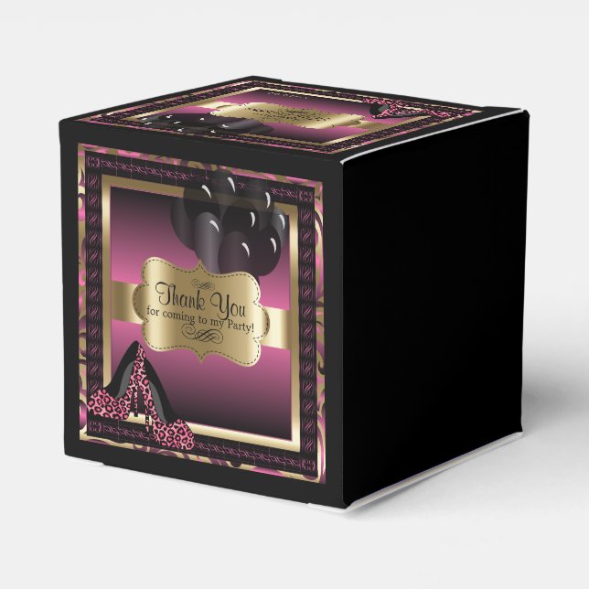 Pink and Gold Metallic - 00th Birthday  | DIY Text Favour Box (Back Side)