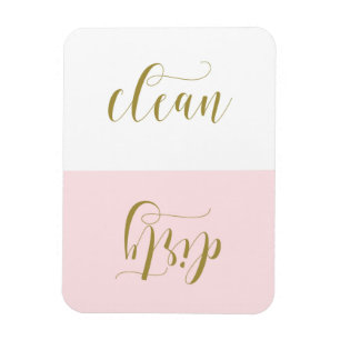 Pink and Gold Modern Calligraphy Dishwasher Magnet