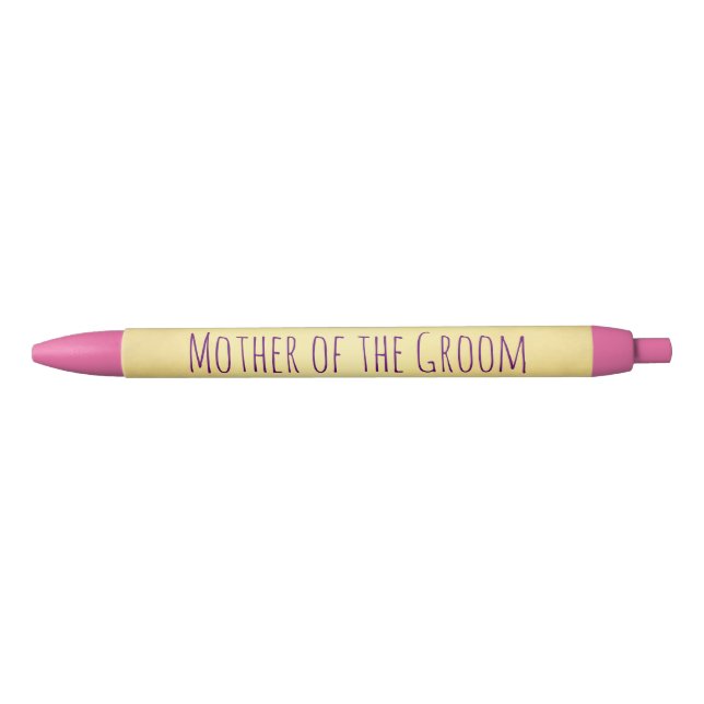 Pink and Gold Mother of the Groom Black Ink Pen (Front)