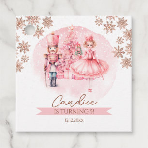 Pink And Gold Nutcracker Birthday Sugar Plum Fairy Favour Tags