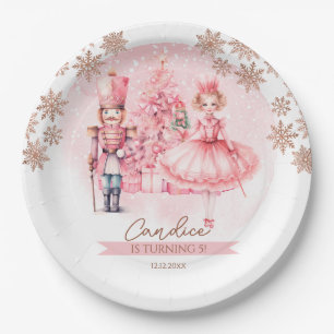 Pink And Gold Nutcracker Birthday Sugar Plum Fairy Paper Plate