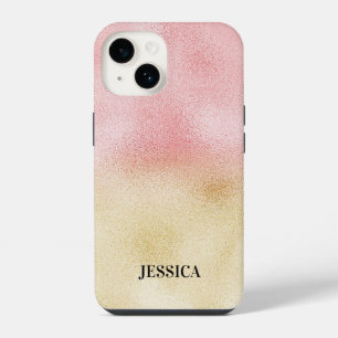 Pink and Gold Ombre Foil iPhone 14 Case