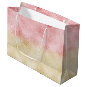 Pink and Gold Ombre Foil Large Gift Bag