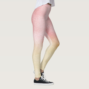 Pink and Gold Ombre Foil Leggings