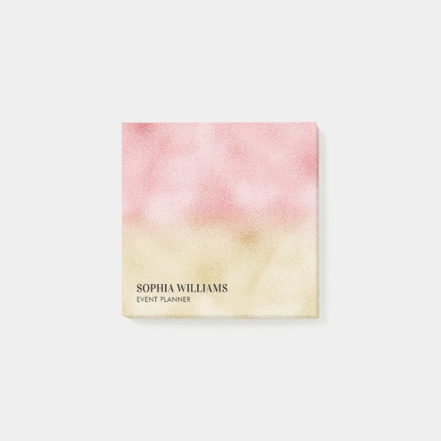 Pink and Gold Ombre Foil Post-it Notes (Front)