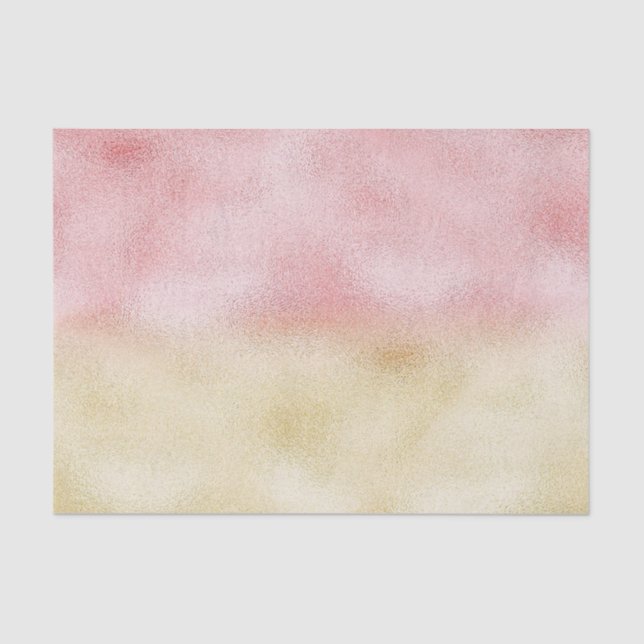Pink and Gold Ombre Foil Tissue Paper (Front)