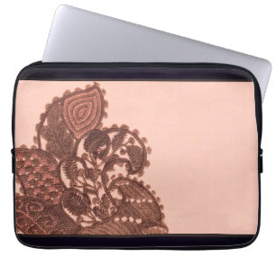 Pink And Gold Paisley Laptop Sleeve
