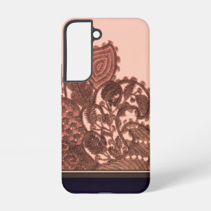 Pink And Gold Paisley Samsung Galaxy Case