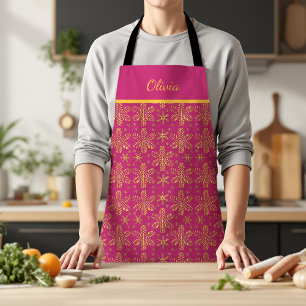 Pink and Gold Personalized Apron