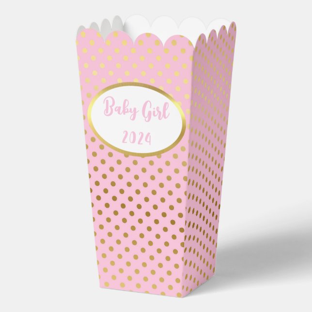 Pink and Gold Popcorn Favour Box (Front)